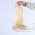 Double Wefts Unprocessed Straight 613 blonde hair weave bundles with lace closure